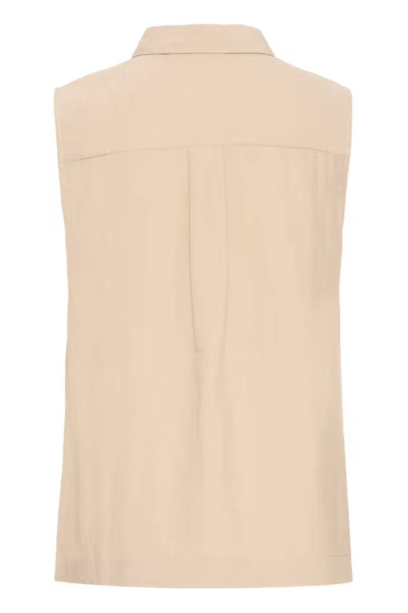 Fransa Adah Sleeveless Blouse Savannah Tan
