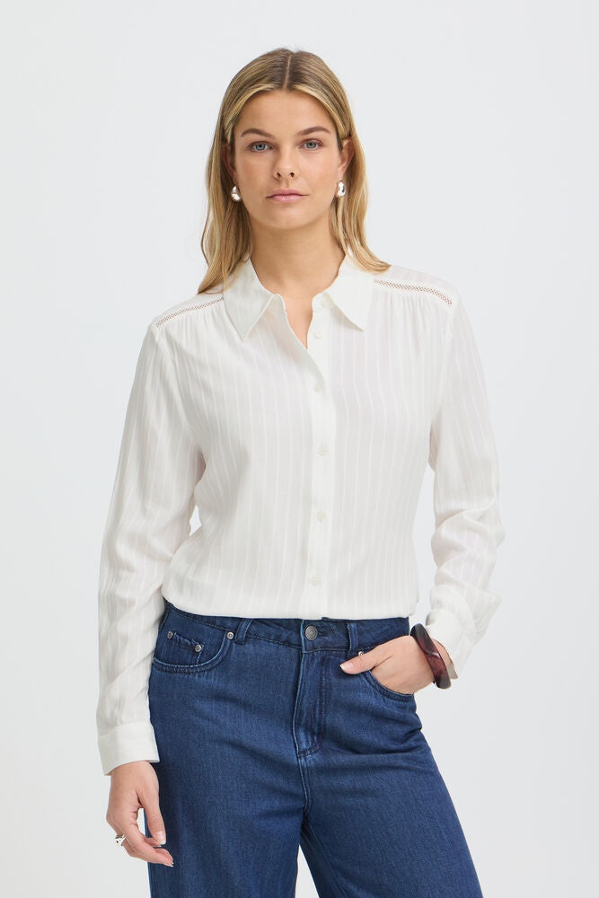 Fransa Paulana Blouse Blanc de Blanc