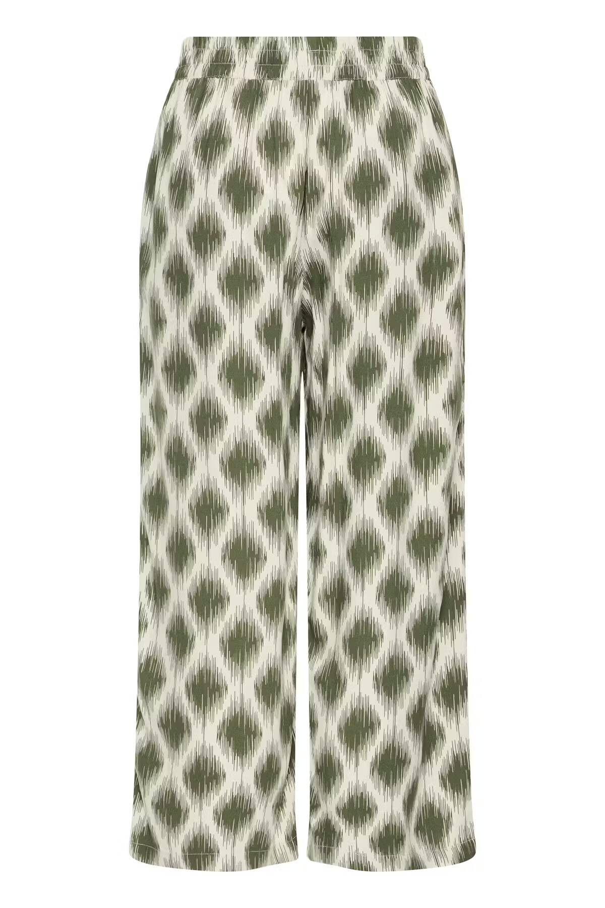 b.young Joella Crop Trousers Ogee Ikat Kalamata