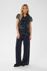 Saint Tropez Lilja Crinkle SS Shirt Night Sky Paisley Mosaic