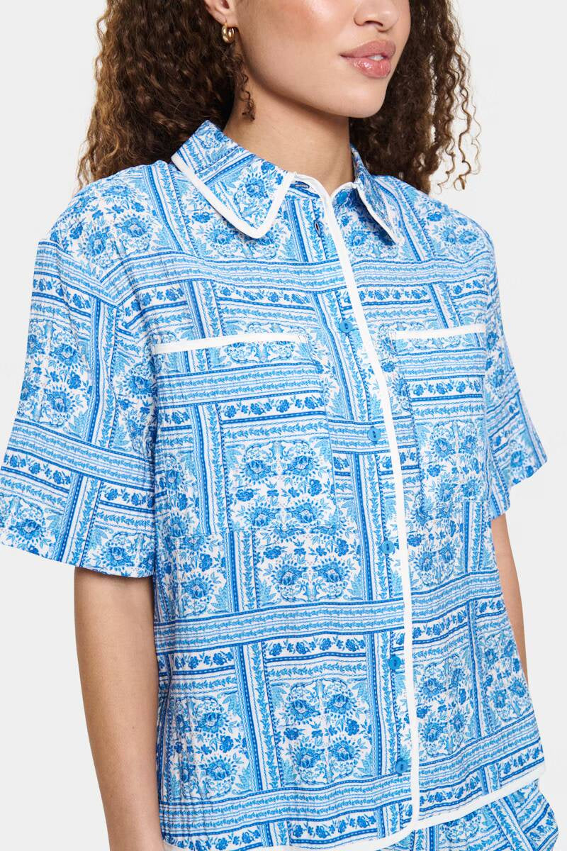 Saint Tropez Kaisa Shirt Campanula Paisley Squares
