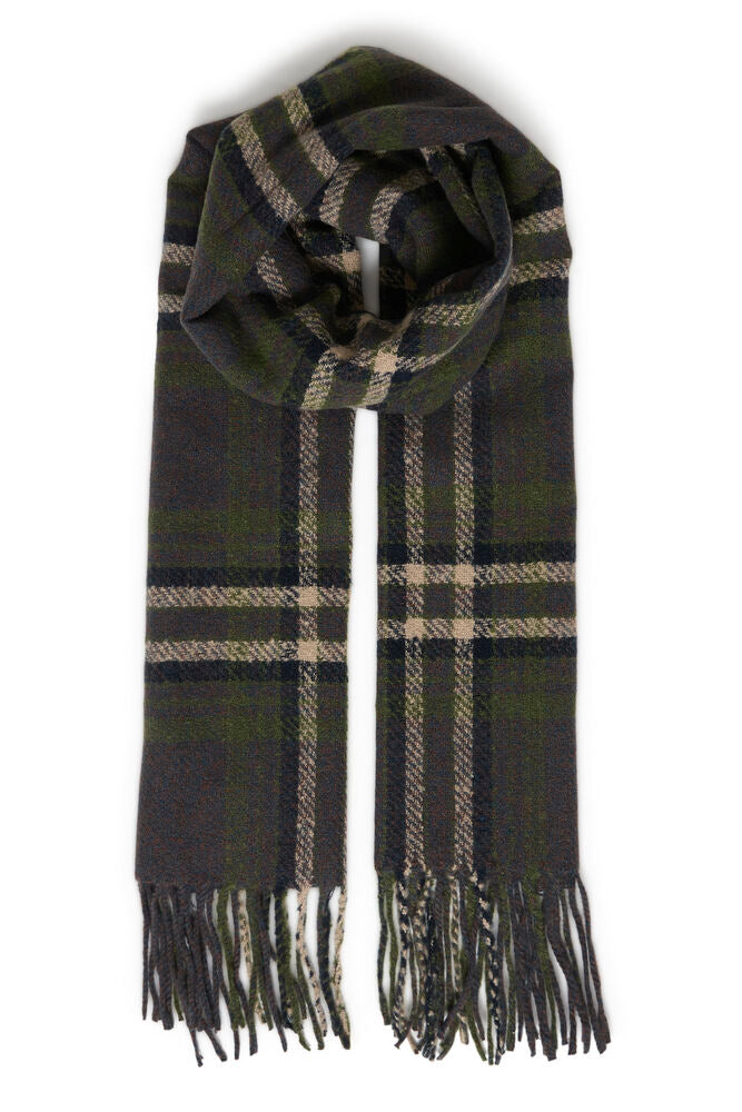 b.young Welch Scarf Java/Avocado Check Scarf