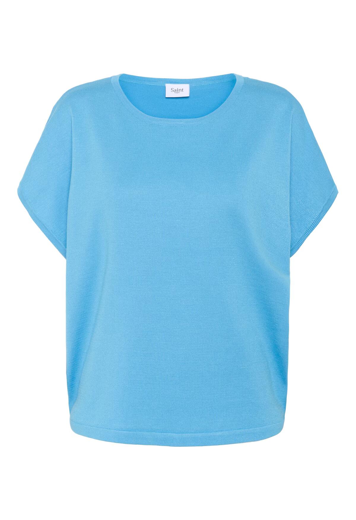 Saint Tropez Mila R-Neck SS Pullover Ethereal Blue