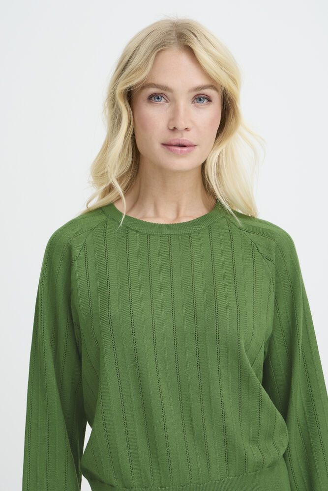 b.young Mmorla Pointelle Jumper Artichoke Green