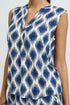 b.young Joella Sleeveless Blouse Ogee Ikat Med Blue