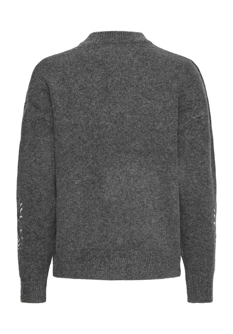b.young Magge Emb Jumper Dark Grey Melange