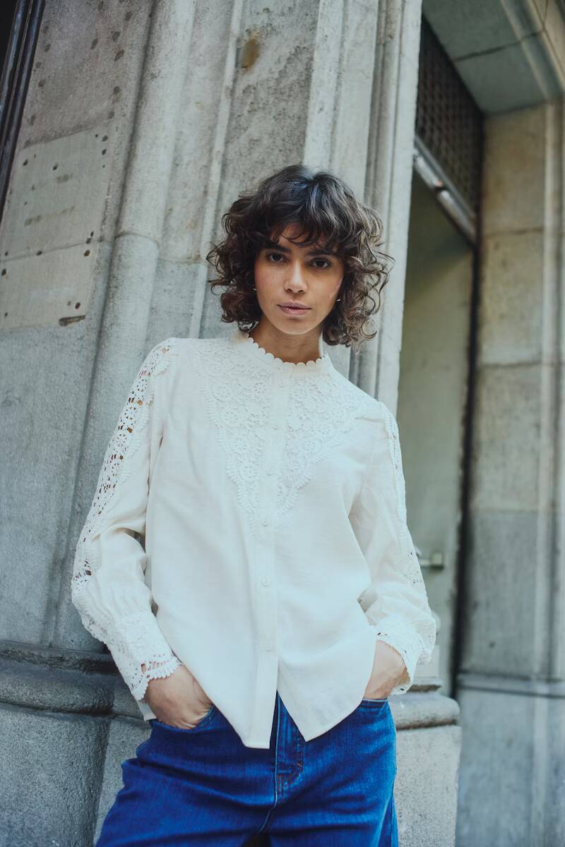 Fansa Blondie Blouse Whisper White