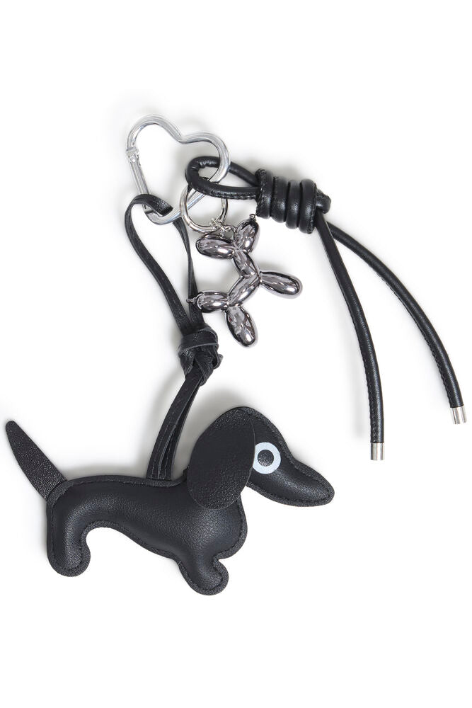 b.young Voila Dog Bag Charm Keyring Black Dachshund Charm