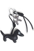 b.young Voila Dog Bag Charm Keyring Black Dachshund Charm