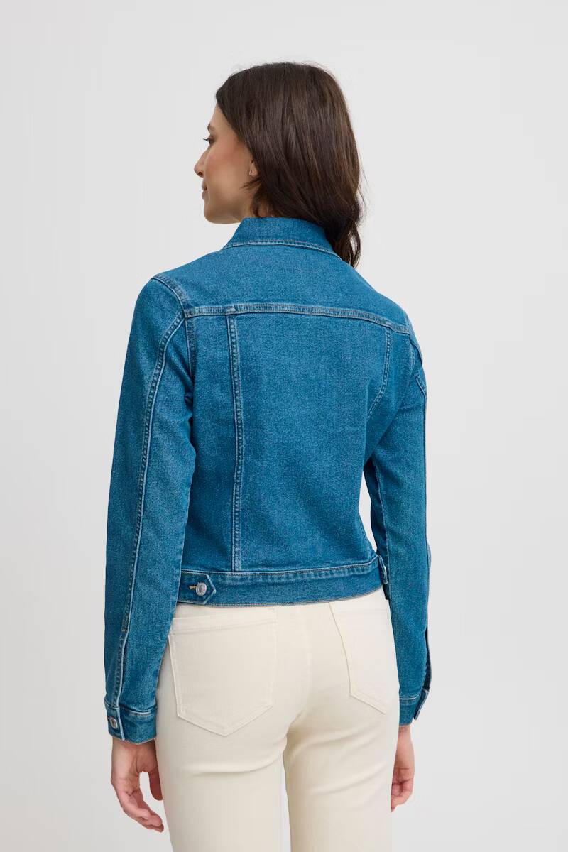 Fransa Denima Denim Jacket Mid Blue Denim