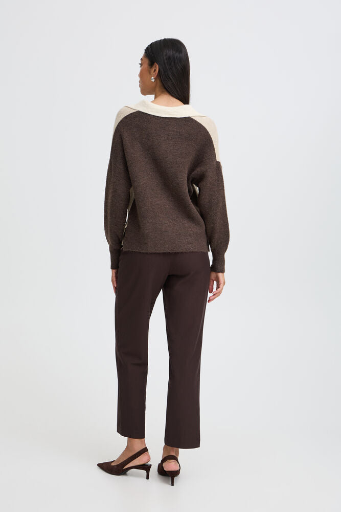 b.young Monna Polo Jumper Java Melange Color Block