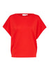 Saint Tropez Mila R-Neck SS Pullover Flame Scarlet