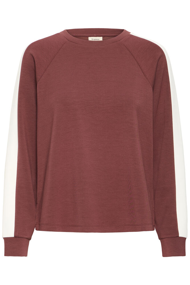 Fransa Aurora Sweatshirt Rum W/White Contrast
