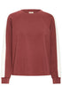 Fransa Aurora Sweatshirt Rum W/White Contrast