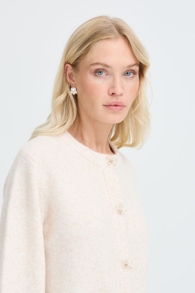 b.young Omea Deco Cardigan Birch Melange