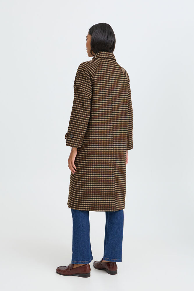 b.young Camio Coat Olive Night Check