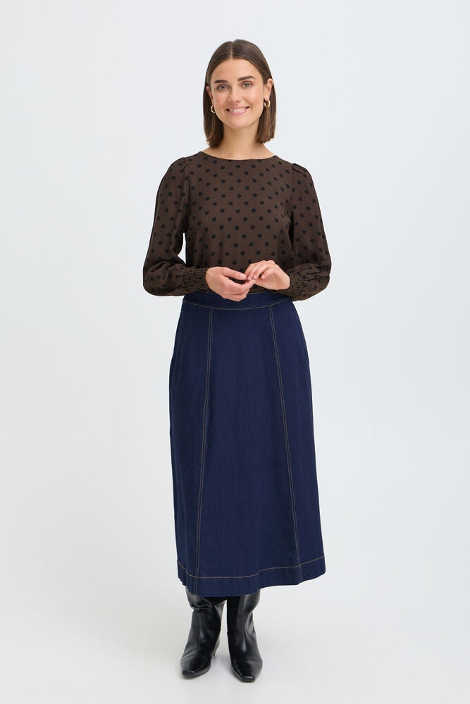 Fransa Adara Blouse Hot Fudge Dotty
