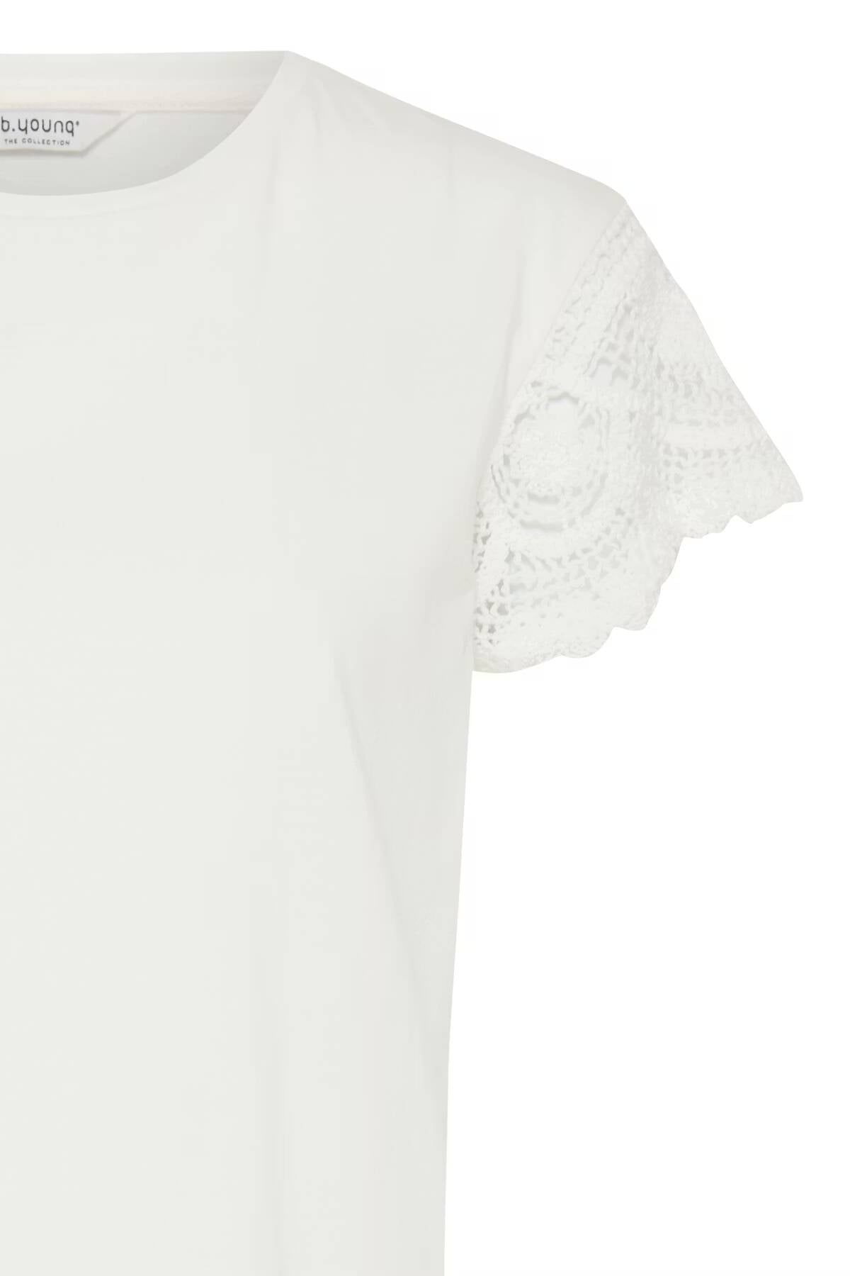 b.young Taimi Crochet Tshirt Optical White