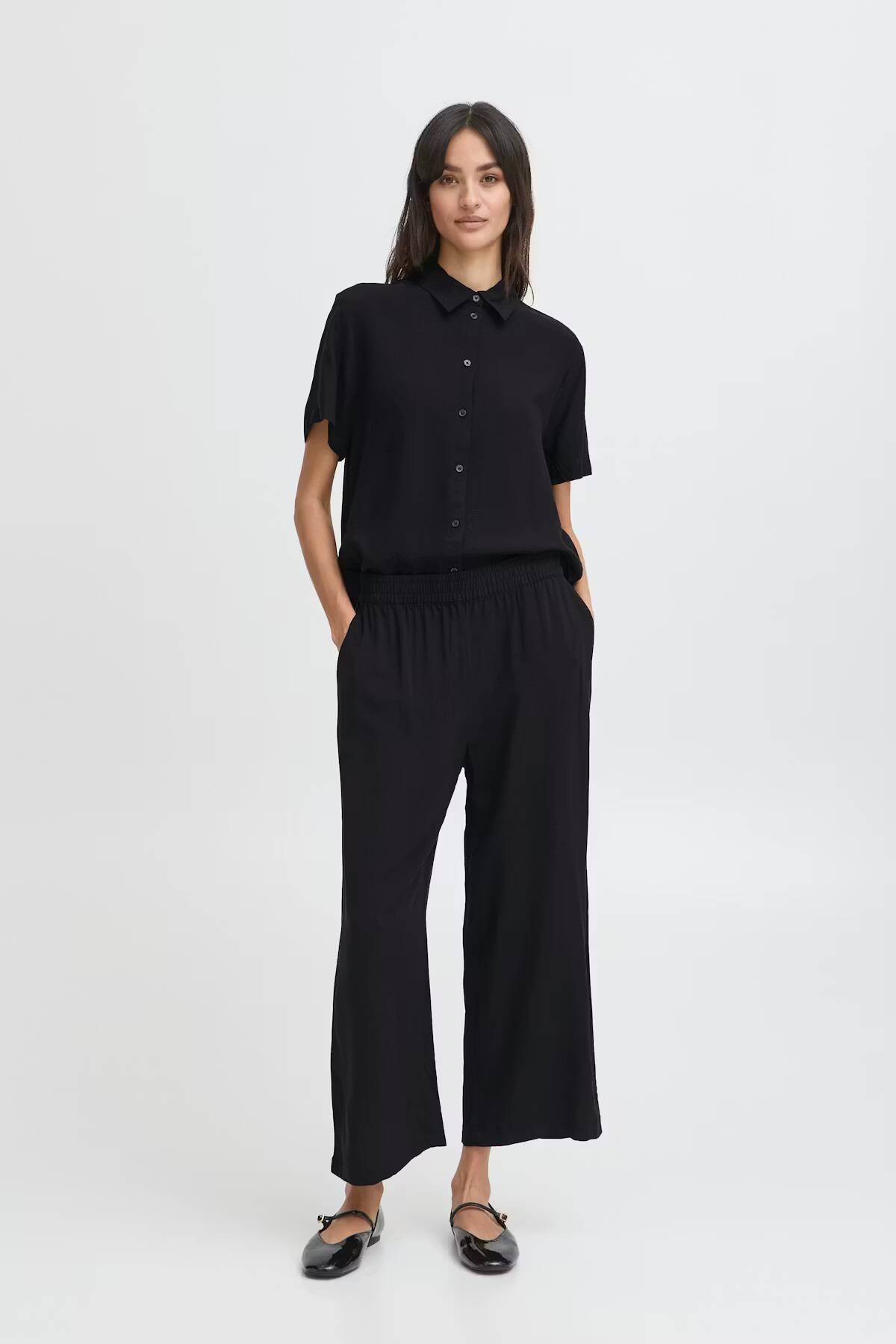 b.young Joella Crop Trousers Black
