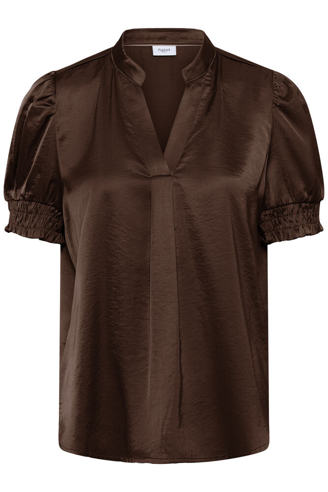 Saint Tropez Panan SS Blouse Major Brown