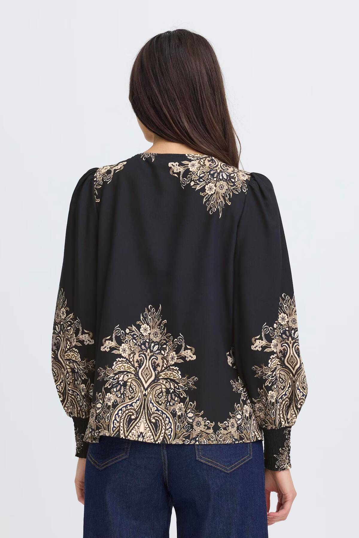 Fansa Adara Blouse Black Paisley