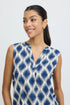 b.young Joella Sleeveless Blouse Ogee Ikat Med Blue