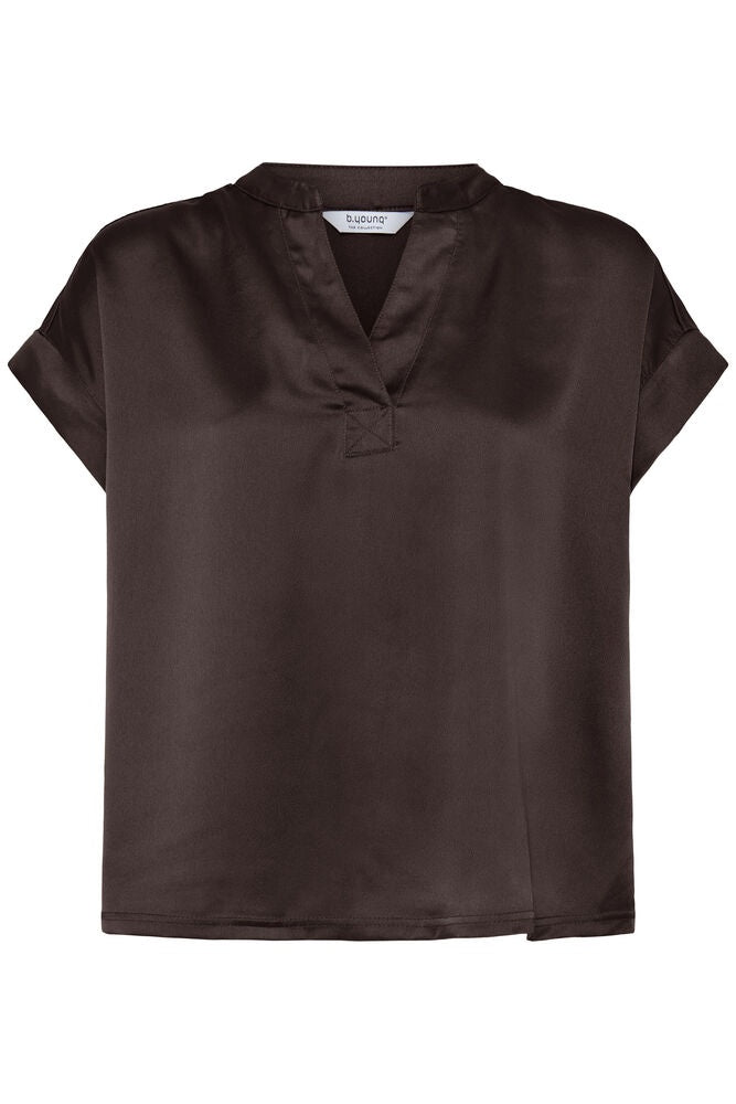 b.young Selita V Placket Neck  T-Shirt Java