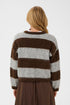 Saint Tropez Tayzie Pullover Chocolate Grey Melange Stripe