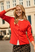Saint Tropez Mila R-Neck Cardigan Valiant Poppy