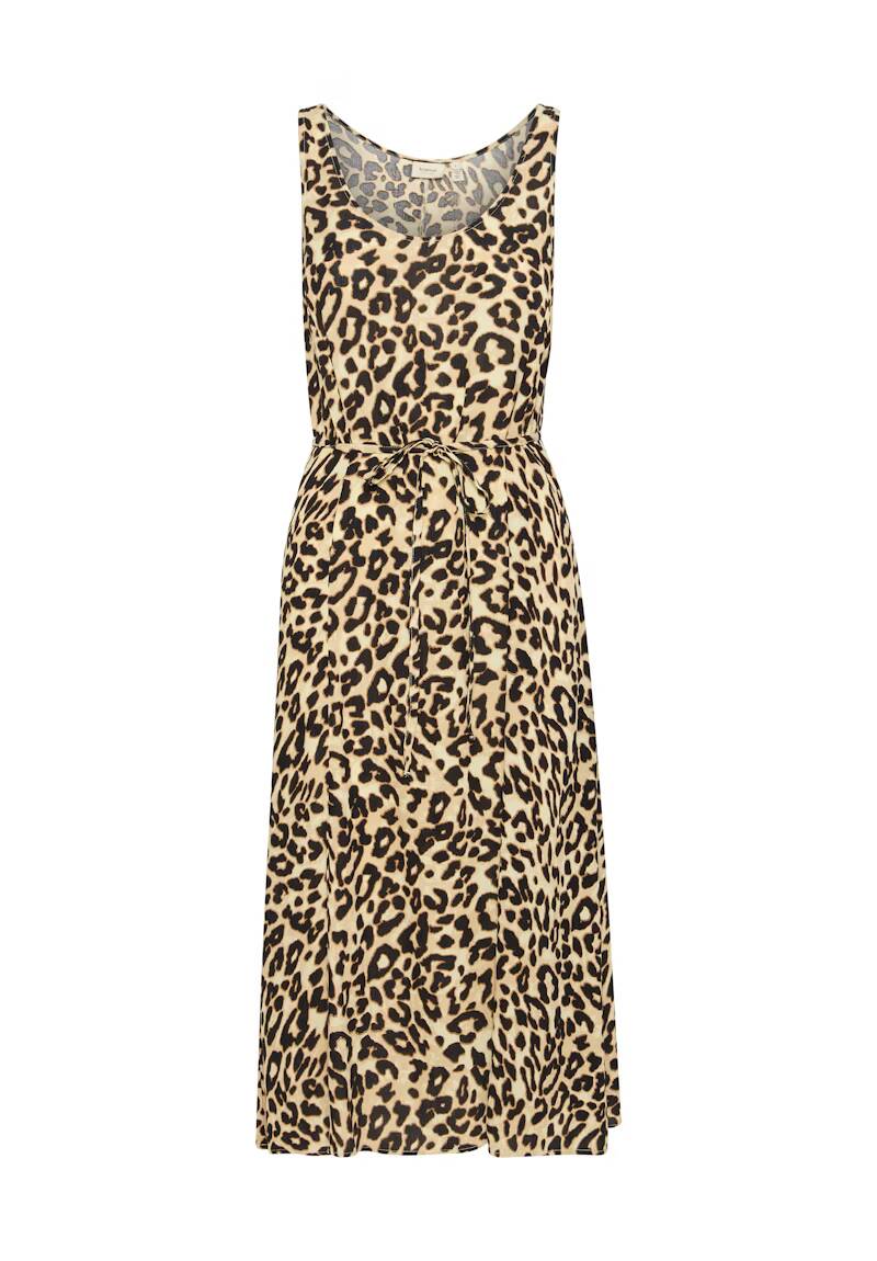 Fransa Ease Dress Brown Leopard Art