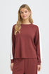 Fransa Aurora Sweatshirt Rum W/White Contrast