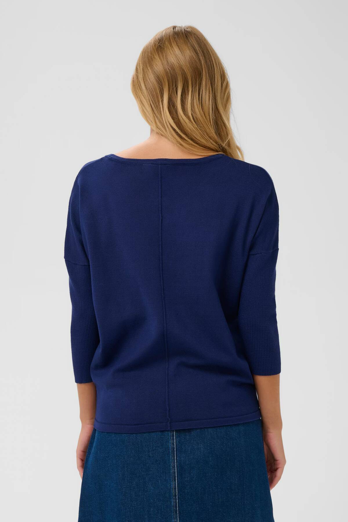 Saint Tropez Mila R-Neck Pullover Navy Peony