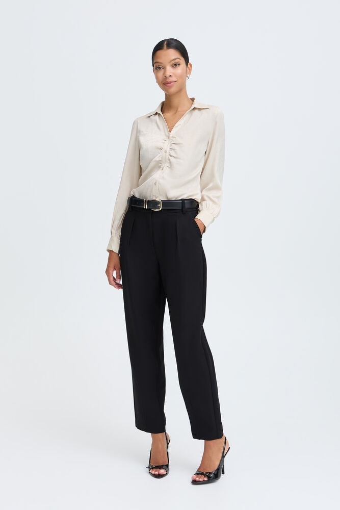 b.young Denoa Barrel Pleat Trousers Meteorite