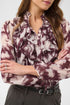 Saint Tropez Lilja Crinkle LS Shirt Winetasting Shadow Blooms