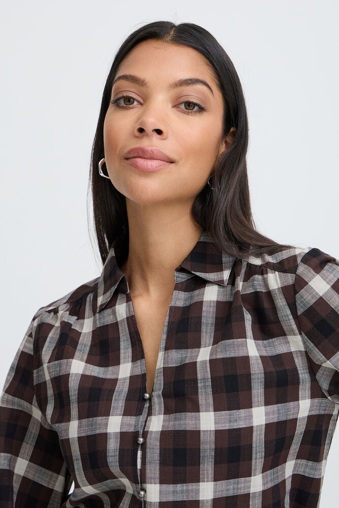 b.young Flanny Shirt Java Check