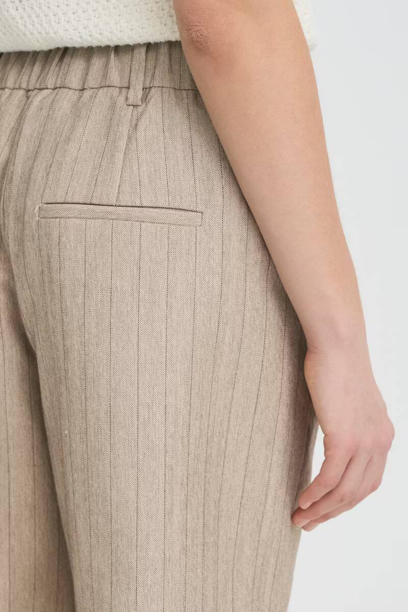 Fransa Alex Shorts Grey Morn Melange Pinstripe