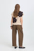 b.young Omea V-Neck Slipover Fig Mel Flower
