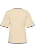 Saint Tropez Mila Contrast Stripe SS Pullover Birch Nightsky Contrast Stripe