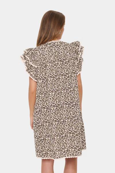 Saint Tropez Kirby Dress Creme Leopard Strokes