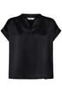 b.young Selita V Placket Neck  T-Shirt Meteorite
