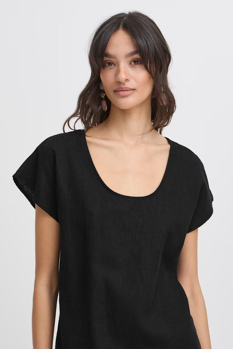 b.young Falakka O-Neck Blouse Ethnic Black Mix