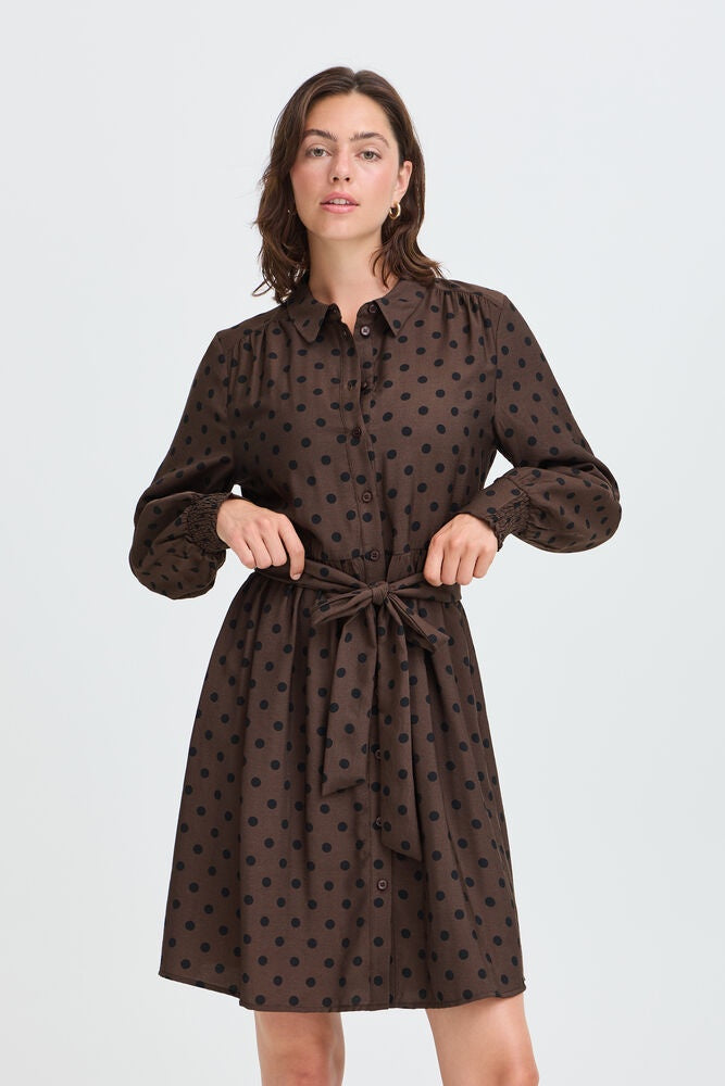 Fransa Adara Dress Hot Fudge Dotty