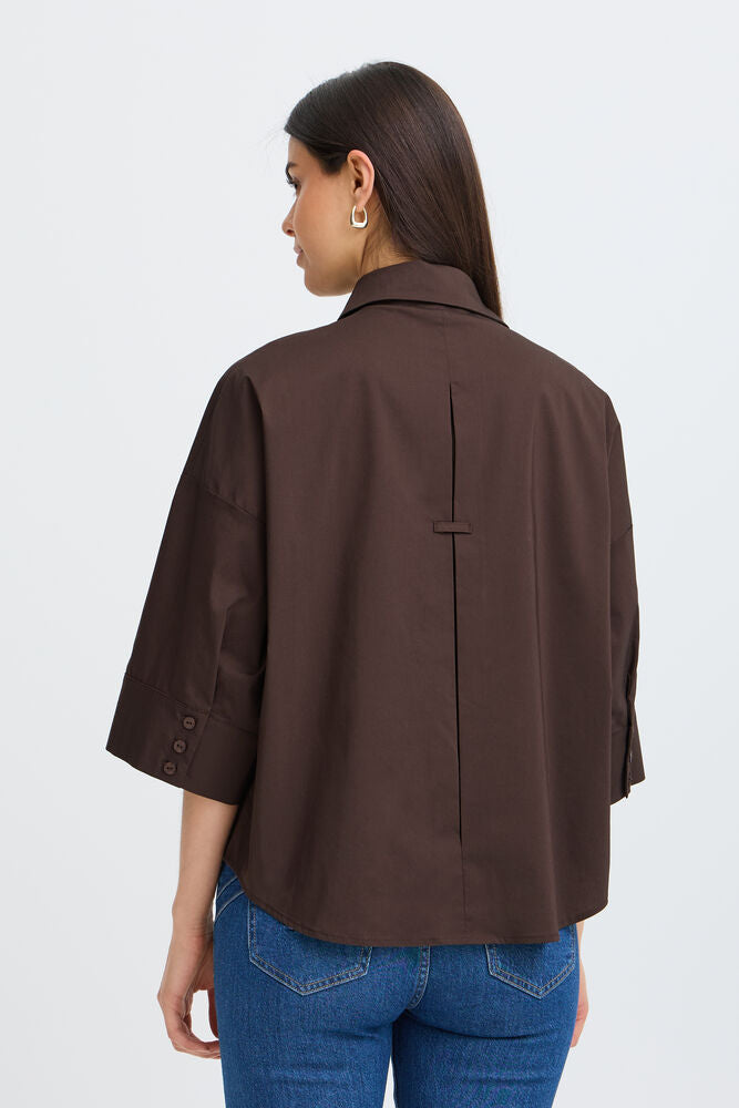 Fransa Cleo Shirt Hot Fudge