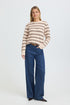Fransa Kendra Pullover Oatmeal Stripe