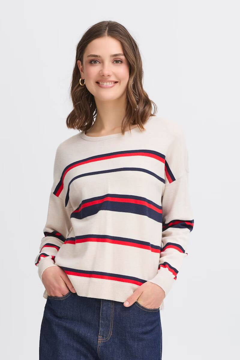 Fransa Melani Pullover Limestone Melange Mix