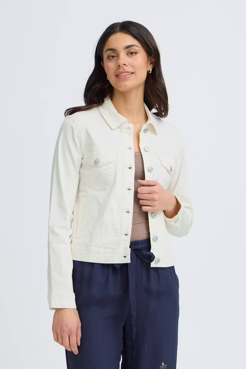 Fransa Twill Jacket Whisper White