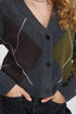 b.young Osmilla Cardigan Dark Grey Melange Argyle
