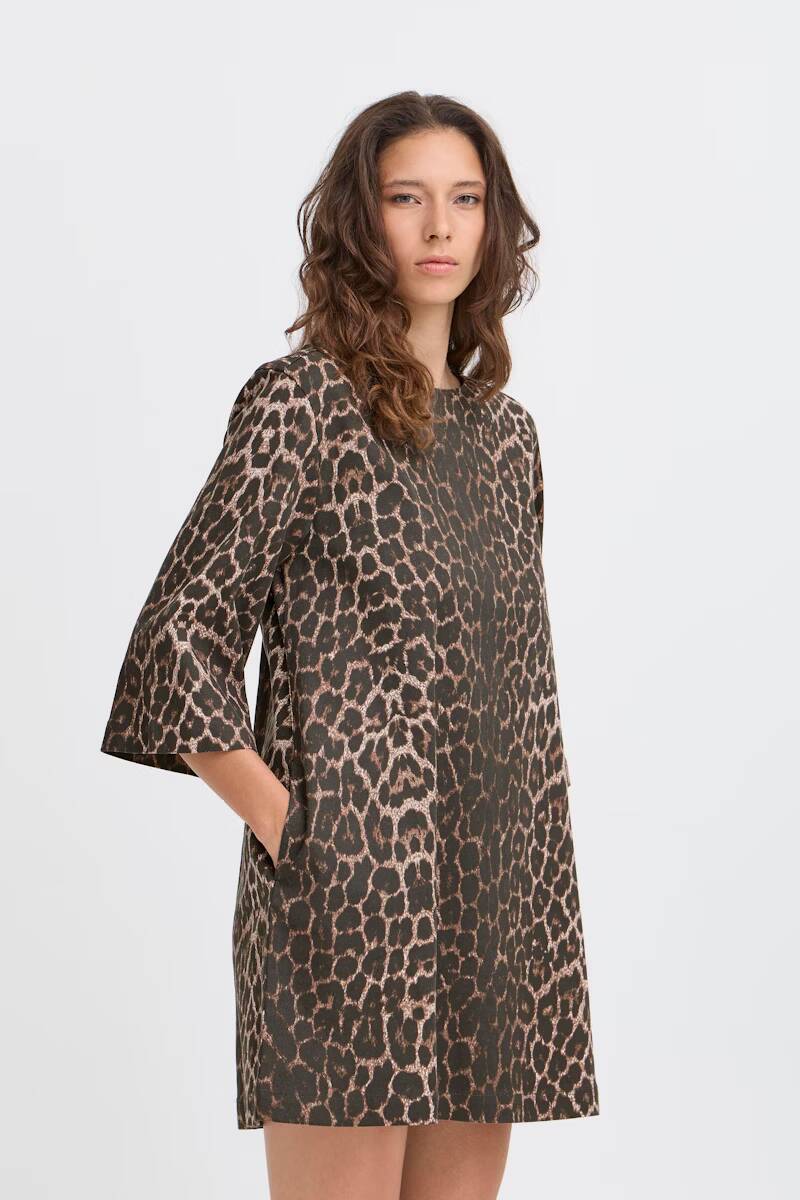 b.young Kenna Dress Denim Leopard Mix