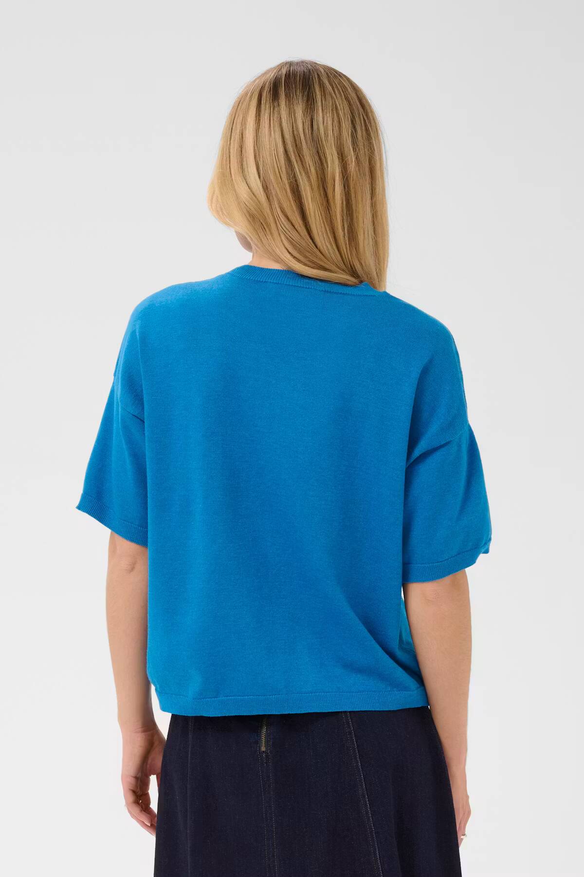Saint Tropez Mila Boxy SS Pullover Campanula Melange