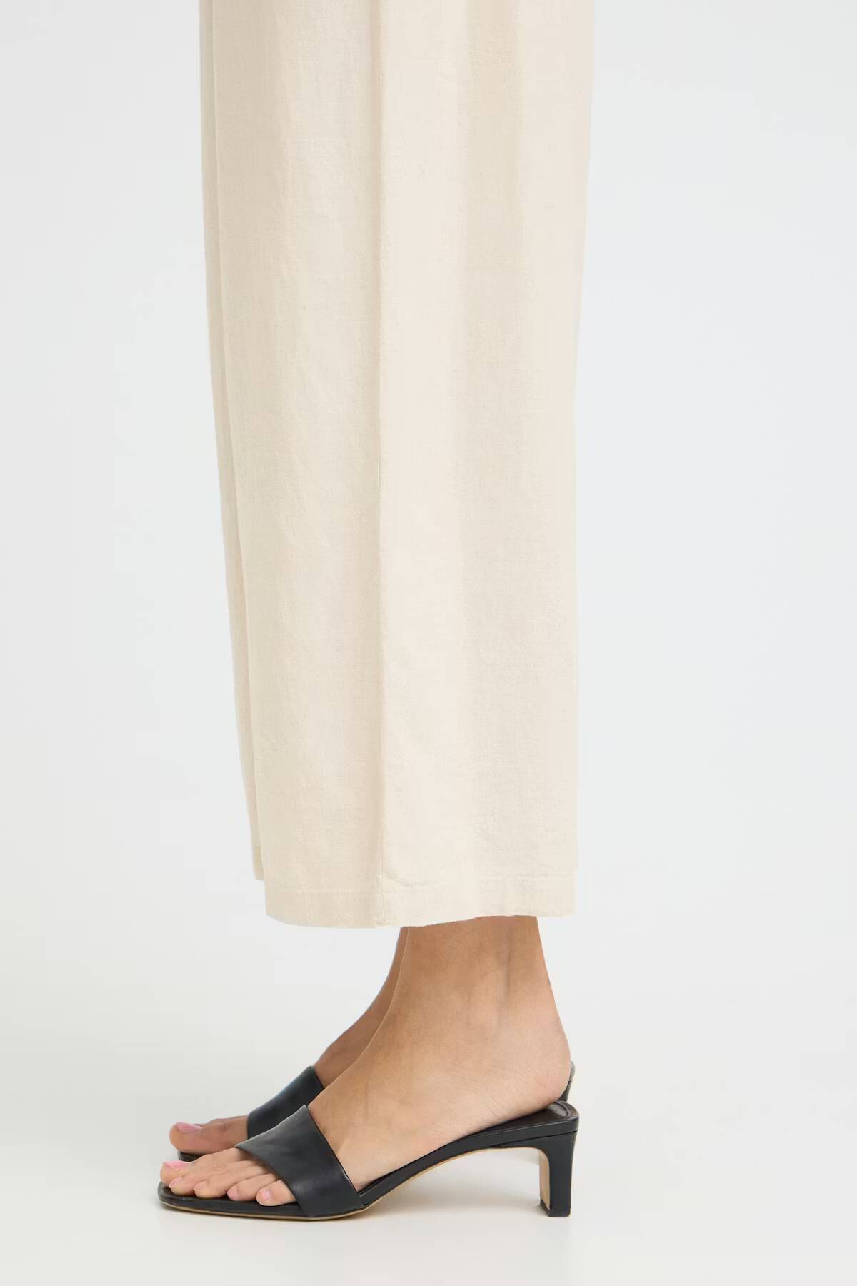 b.young Falakka Crop Trousers Rainy Day Melange